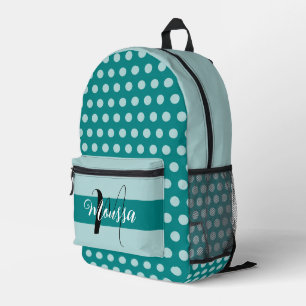 Ästhetische Teal-Farbe - Bestes Initialen-Monogram Bedruckter Rucksack