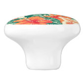 Ästhetische, topische Blume und Blätter Keramikknauf (Seitenansicht)