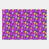 Ästhetische Trippy Psychedelic Y2K Face Daisy Geschenkpapier Set (Vorderseite 2)