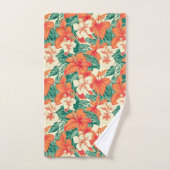 Ästhetische tropische Blume aus hawaiianischem Fla Badhandtuch Set (Handtuch)