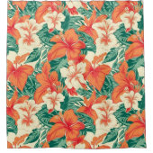 Ästhetische tropische Blume aus hawaiianischem Fla Duschvorhang (Vorderseite)