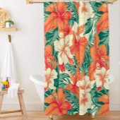 Ästhetische tropische Blume aus hawaiianischem Fla Duschvorhang
