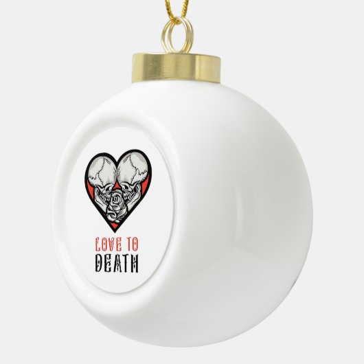 Ästhetische Valentine bis zum Tod machen uns Teil Keramik Kugel-Ornament (Rechts)