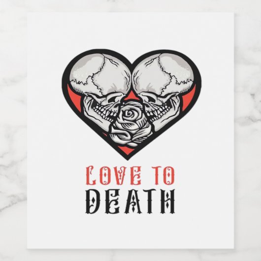 Ästhetische Valentine bis zum Tod machen uns Teil Weinetikett (Einzelnes Label)
