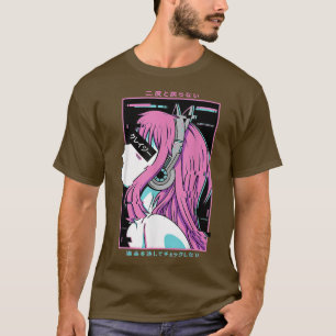 Ästhetische Vaporwave Crazy Waifu Anime T-Shirt