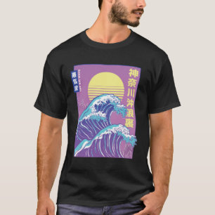 Ästhetische Vaporwave die große Welle T-Shirt
