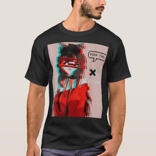 Ästhetische Vaporwave Japanischer Futurismus Anime T-Shirt (Vorderseite)