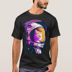 Ästhetische Vaporwave Space Cat 80er 90s Astronaut T-Shirt