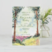 Ästhetische verträumte Waldgartenhochzeit Einladung (Stehend Vorderseite)