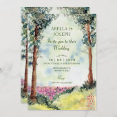 Ästhetische verträumte Waldgartenhochzeit Einladung (Vorne/Hinten)