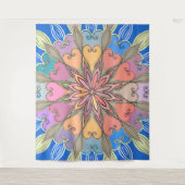 Ästhetische Wand Kunstwerk Frische Pastelle Mandal Wandteppich (Vorderseite)