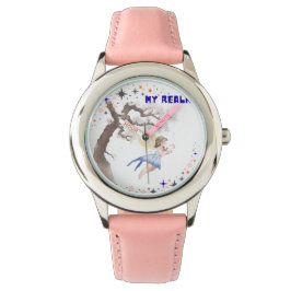 Ästhetische Wasserfarbe-Fee Mein Reich Mädchen Ros Armbanduhr