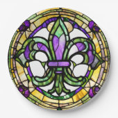 Ästhetische Wasserfarbe Mardi Gras Lilie Pappteller (Vorderseite)