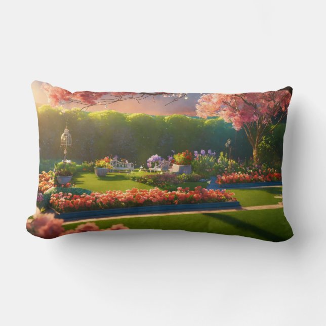 Ästhetische Wasserfarbe St Patricks Day Irish Park Lendenkissen (Vorderseite)