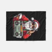 Ästhetische Weihnachten 90er Hip Hop Radio Santa B Fleecedecke (Vorderseite (Horizontal))