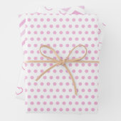 Ästhetische Weihnachten Pink Polka Muster Geschenkpapier Set (Beispiel)
