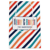 Ästhetische Weihnachten Retro Merry & Bright Mittlere Geschenktüte (Vorderseite)