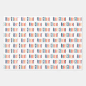 Ästhetische Weihnachts Retro Streifen farbenfrohe Geschenkpapier Set (Vorderseite 3)