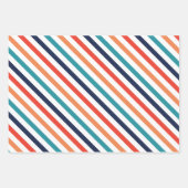 Ästhetische Weihnachts Retro Streifen farbenfrohe Geschenkpapier Set (Vorderseite)