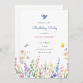 Ästhetische wild lebende Blume Einladung (Vorne/Hinten)