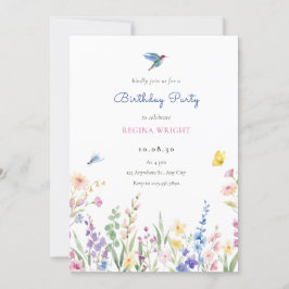 Ästhetische wild lebende Blume Einladung