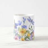 Ästhetische Wildblumen und Glühwürmchen Kaffeetasse (Mittel)