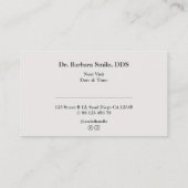 Ästhetische Zahnärztin Saubere Minimal Zahnersatz Visitenkarte (Rückseite)