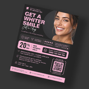 Ästhetische Zahnheilkunde Rosa Schwarze Kosmetisch Flyer