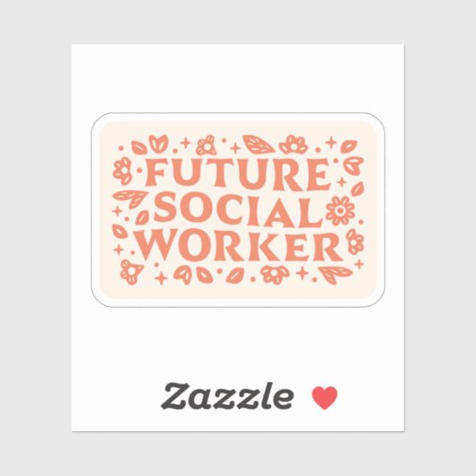 Ästhetische Zukunftsfrau für Sozialarbeiter Aufkleber (Blatt)