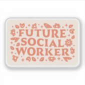 Ästhetische Zukunftsfrau für Sozialarbeiter Aufkleber (Vorderseite)