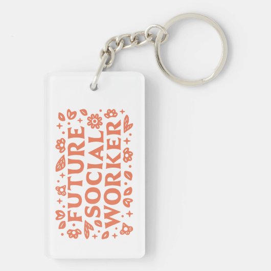 Ästhetische Zukunftsfrau für Sozialarbeiter Schlüsselanhänger (Rückseite)
