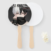 Ästhetischer Anime-Junge maskierte Kunst - Cooles  Fächer (Vorne und Hinten)