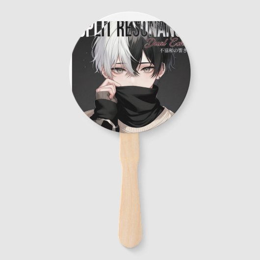 Ästhetischer Anime-Junge maskierte Kunst - Cooles  Fächer (Vorderseite)