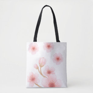 Ästhetischer Aquarell-Rosa-Kirschblüten-Schultergu Tasche