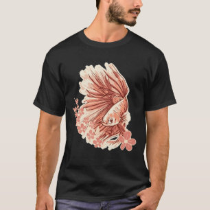 Ästhetischer Betta-Fisch mit japanischen Kirschblü T-Shirt