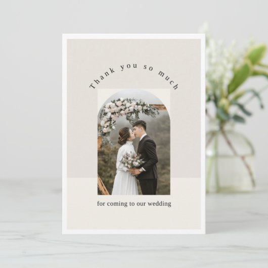 Ästhetischer Bilderrahmen Hochzeit Danke Karte (Stehend Vorderseite)