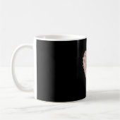Ästhetischer Blumen-Herz-Becher | Schwarzer Becher Kaffeetasse (Links)