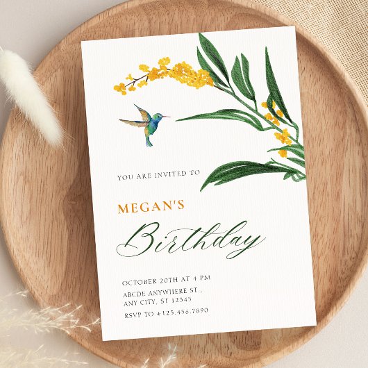 Ästhetischer Blumengarten-Geburtstag Einladung
