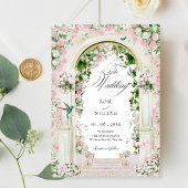 Ästhetischer Blumengarten Hochzeitsbogen Einladung