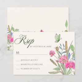 Ästhetischer Blumengarten RSVP Karte