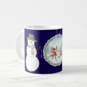 Ästhetischer Boho-Schneemann-Kaffeebecher Kaffeetasse (Vorderseite Links)