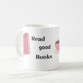 Ästhetischer Buchliebhaber-Kaffeebecher | nur noch Kaffeetasse (Vorderseite Links)
