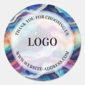 Ästhetischer bunter Regenbogen-Glitzer Runder Aufkleber (Vorderseite)