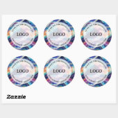 Ästhetischer bunter Regenbogen-Glitzer Runder Aufkleber (Blatt)