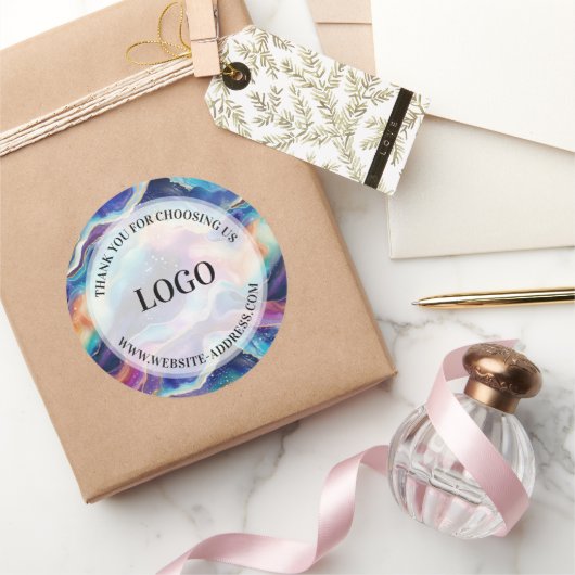 Ästhetischer bunter Regenbogen-Glitzer Runder Aufkleber (Schenken)