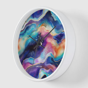 Ästhetischer bunter Regenbogen-Glitzer Uhr