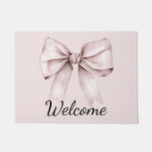 Ästhetischer Coquette rosa Bogen Personalisiert Fußmatte (Vorderseite)