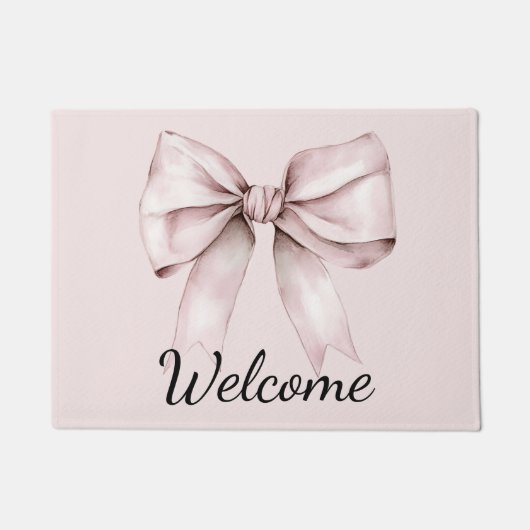 Ästhetischer Coquette rosa Bogen Personalisiert Fußmatte (Vorderseite)