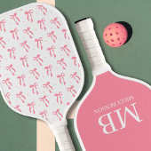 Ästhetischer Country Club Pink Bows Monogram Prepp Pickleball Schläger