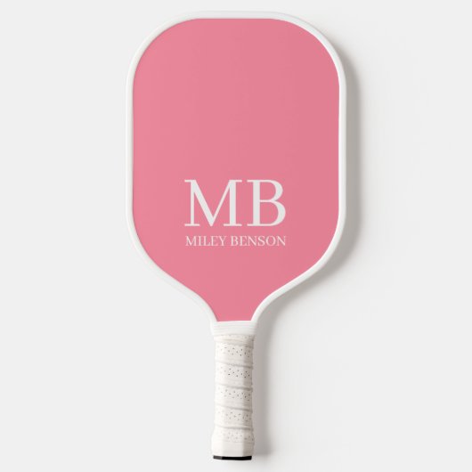 Ästhetischer Country Club Pink Bows Monogram Prepp Pickleball Schläger (Rückseite)